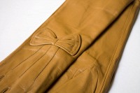 Женские светло-коричневые кожаные длинные перчатки Shust Gloves