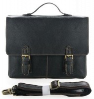 Мужской кожаный черный портфель Vintage 14248