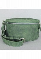 Женская кожаная поясная сумка зеленая винтажная TW-BELTBAG-GREEN-CRZ
