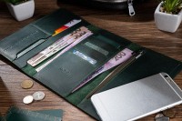 Портмоне из натуральной кожи Hi Art WP-08br Shabby Alga