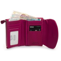 Женский кожаный кошелек Bright DR. BOND WS-239 plum-red