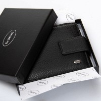 Мужской кожаный кошелек  DR. BOND MS-15CK black
