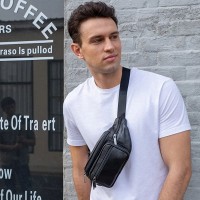 Мужская кожаная сумка на пояс Vintage 20205 