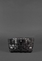 Кожаная плетеная женская сумка BlankNote Пазл S угольно-черная BN-BAG-31-YGOL