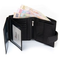 Мужской кожаный кошелек с правником DR. BOND M24CK black