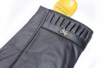 Черные женские перчатки из натуральной кожи Shust Gloves