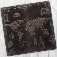 Кожаный бумажник Hi Art «7 wonders of the world» WP-02 Shabby Gavana Brown