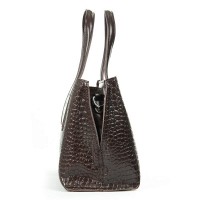 Женская кожаная сумка ALEX RAI 8815 brown croco
