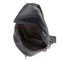 Кожаный черный мини-рюкзак John McDee jd4022a