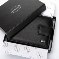 Мужской кожаный кошелек  DR. BOND M8-1CK black