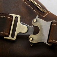 Кожаная коричневая сумка на пояс Tiding  tid3021