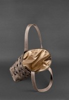 Кожаная плетеная женская сумка BlankNote Пазл L темно-коричневая Crazy Horse - BN-BAG-33-O