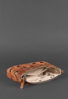 Кожаная плетеная женская сумка BlankNote Пазл S светло-коричневая Crazy Horse BN-BAG-31-K-KR