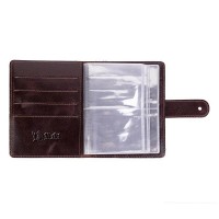 Кожаный картхолдер Hi Art «7 wonders of the world» CH-06 Crystal Brown Silk