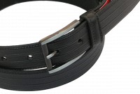 Мужской кожаный ремень под джинсы Skipper 1059-33 черный 3,3 см