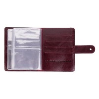 Кожаный картхолдер Hi Art «Let's Go Travel» CH-06 Crystal Sangria