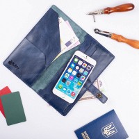 Тревел-кейс из кожи Hi Art TC-01 Crystal Blue Mehendi Art