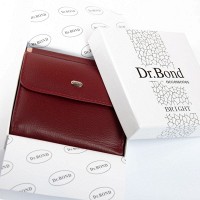 Женский кожаный кошелек Bright DR. BOND WS-33 wine red