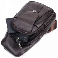 Мужская кожаная сумка-слинг Vintage 21306 