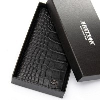 Мужской кожаный кошелек BE BRETTON 168-Q74 black croco
