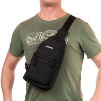 Мужская тканевая сумка-слинг Lanpad 3073 black