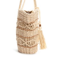 Пляжная плетеная сумка PODIUM 9136 beige