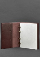 Кожаный блокнот на кольцах (софт-бук) BlankNote 9.0 с твердой бордовой обложкой BN-SB-9-HARD-VIN 