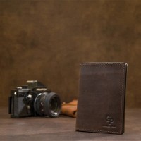 Кожаная обложка для паспорта GRANDE PELLE 11481 Коричневый