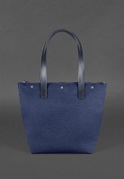Кожаная плетеная женская сумка BlankNote Пазл L синяя Crazy Horse - BN-BAG-33-NN