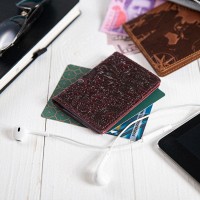 Обложка для документов из кожи HiArt AD-03 Crystal Sangria Mehendi Art