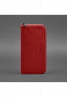 Кожаное мужское портмоне на молнии 6.1 красное BN-PM-6-1-RED