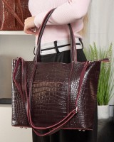 Женская кожаная сумка ALEX RAI 00109 bordo