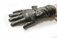 Женские черные кожаные длинные перчатки Shust Gloves