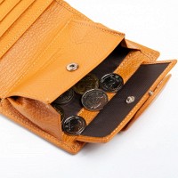 Женский кожаный кошелек Bright DR. BOND WS-36 yellow