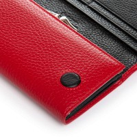Женский кожаный кошелек BR DR. BOND W1-V-4 red-black