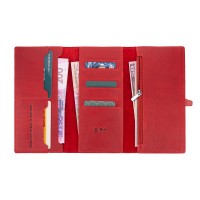 Портмоне из натуральной кожи Hi Art WP-08br Shabby Red Berry