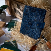 Кожаный картхолдер Hi Art «Let's Go Travel» CH-06 Crystal Blue