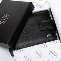 Мужской кожаный кошелек  DR. BOND MS-28CK black