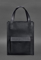 Женский кожаный шоппер Бэтси с карманом синяя Краст  BN-BAG-10-1-NAVY-BLUE