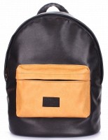 Женский рюкзак из кожзама Poolparty backpack-pu-black-orange