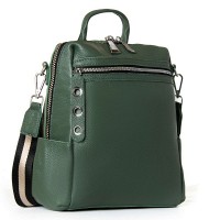 Женская кожаный рюкзак ALEX RAI  8781-9 green