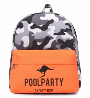 Женский тканевый рюкзак POOLPARTY Mini mini-camo-orange