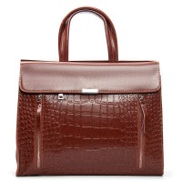 Женская кожаная сумка классическая ALEX RAI 5052 camel croco