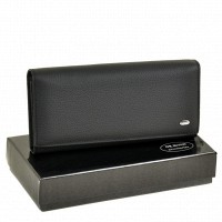 Женский кожаный черный кошелек Classik dr.Bond W1-V black
