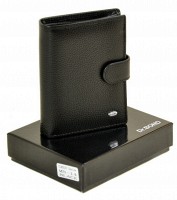 Мужской кожаный черный кошелек Classik dr.Bond MS-14 black