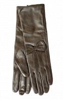 Женские темно-коричневые кожаные длинные перчатки Shust Gloves