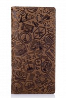 Кожаный бумажник Hi Art WP-05 Let's Go Travel коричневый