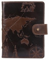 Кожаный картхолдер Hi Art «7 wonders of the world» CH-06 Crystal Olive