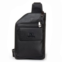 Мужская кожаная сумка слинг BRETTON 5601-5 black