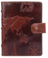 Кожаный картхолдер Hi Art «7 wonders of the world» CH-06 Crystal Сognac